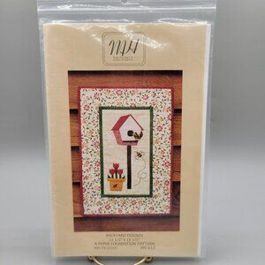 Backyard Friends Quilt Pattern Birdhouse Birds Bees Flowers Paper Foundation